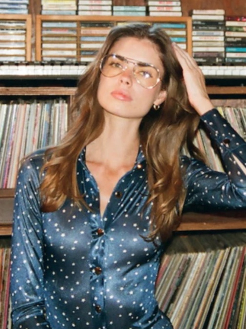 EUC Stoned Immaculate Chelsea Bodysuit Navy Star Long-Sleeve Bodysuit